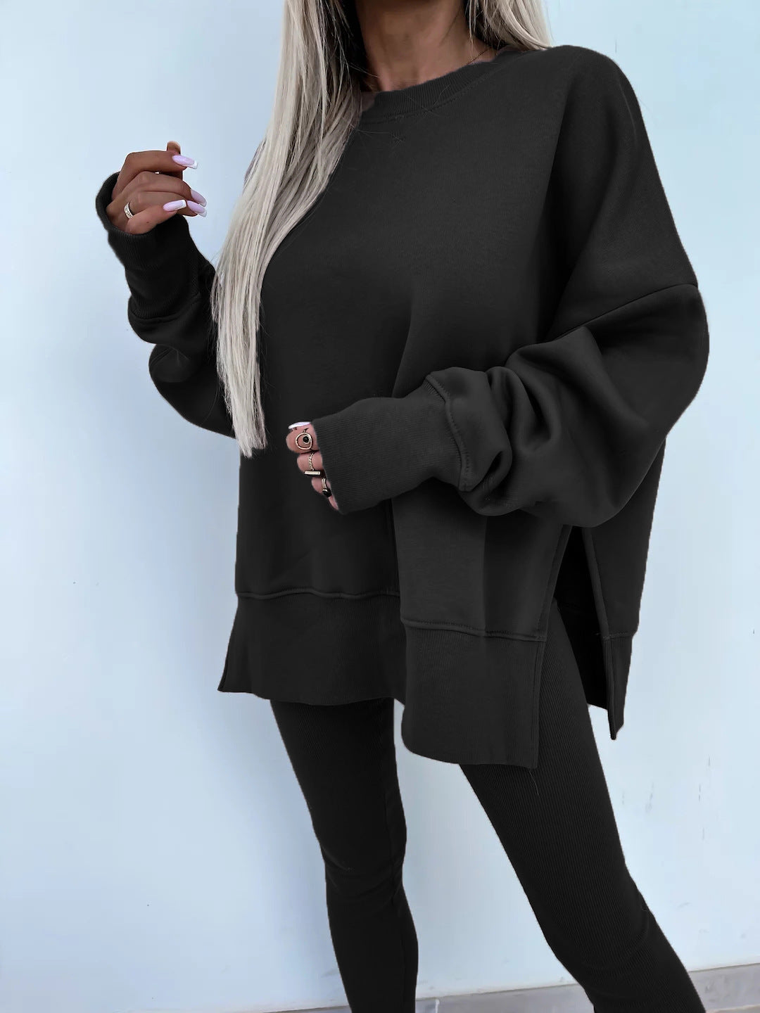 Women's Spring and Autumn Sports Hoodie Long Sleeve Solid Color Hoodie Casual Set Yoga Two Piece Set Outdoor Running Fitness Set