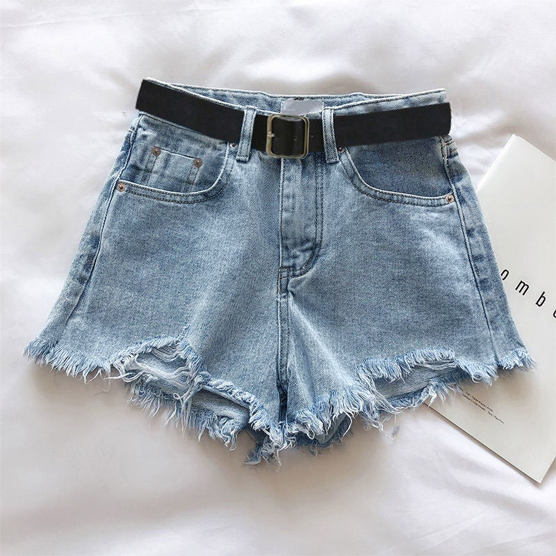 Fashion Leisure Ripped Denim Shorts For Women