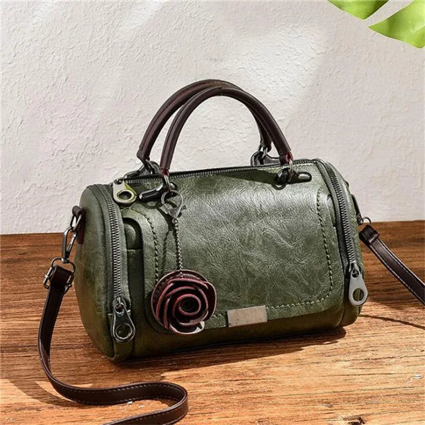 Fashion Women Shoulder Bag with Flower Pendant Ladies Totes Party Purse Boston Handbag Casual Female Messenger Crossbody Bags