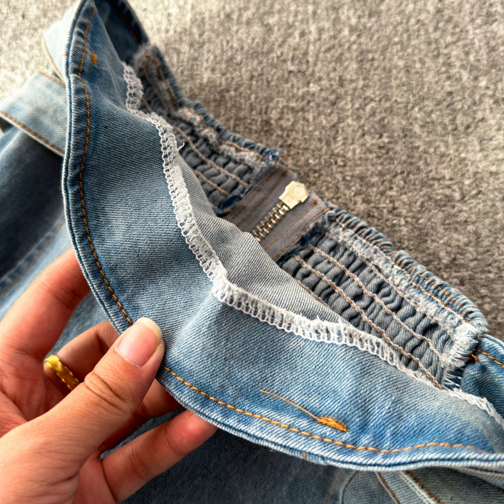 Ladies Strapless Denim Vest Sexy Corset Tank Tops Denim Belt Crop Tube Top Summer Hot Sale Gradient Denim Top for Women