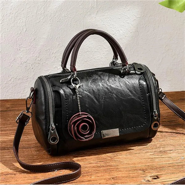 Fashion Women Shoulder Bag with Flower Pendant Ladies Totes Party Purse Boston Handbag Casual Female Messenger Crossbody Bags