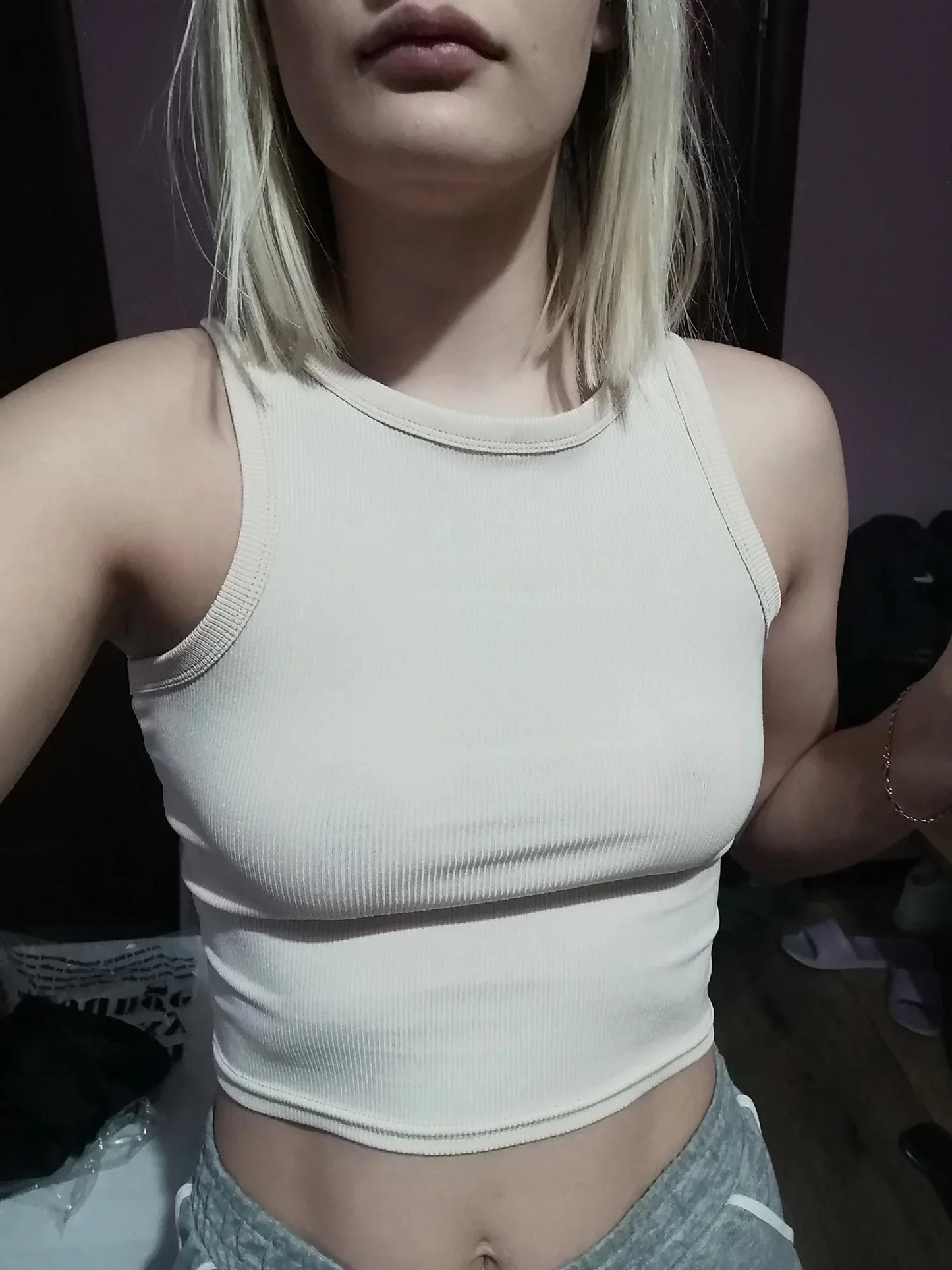 SBM New Solid Harajuku Korean Female Off Shoulder Knitted Khaki Summer Women Tops Tank Tops Sexy Crop Vest