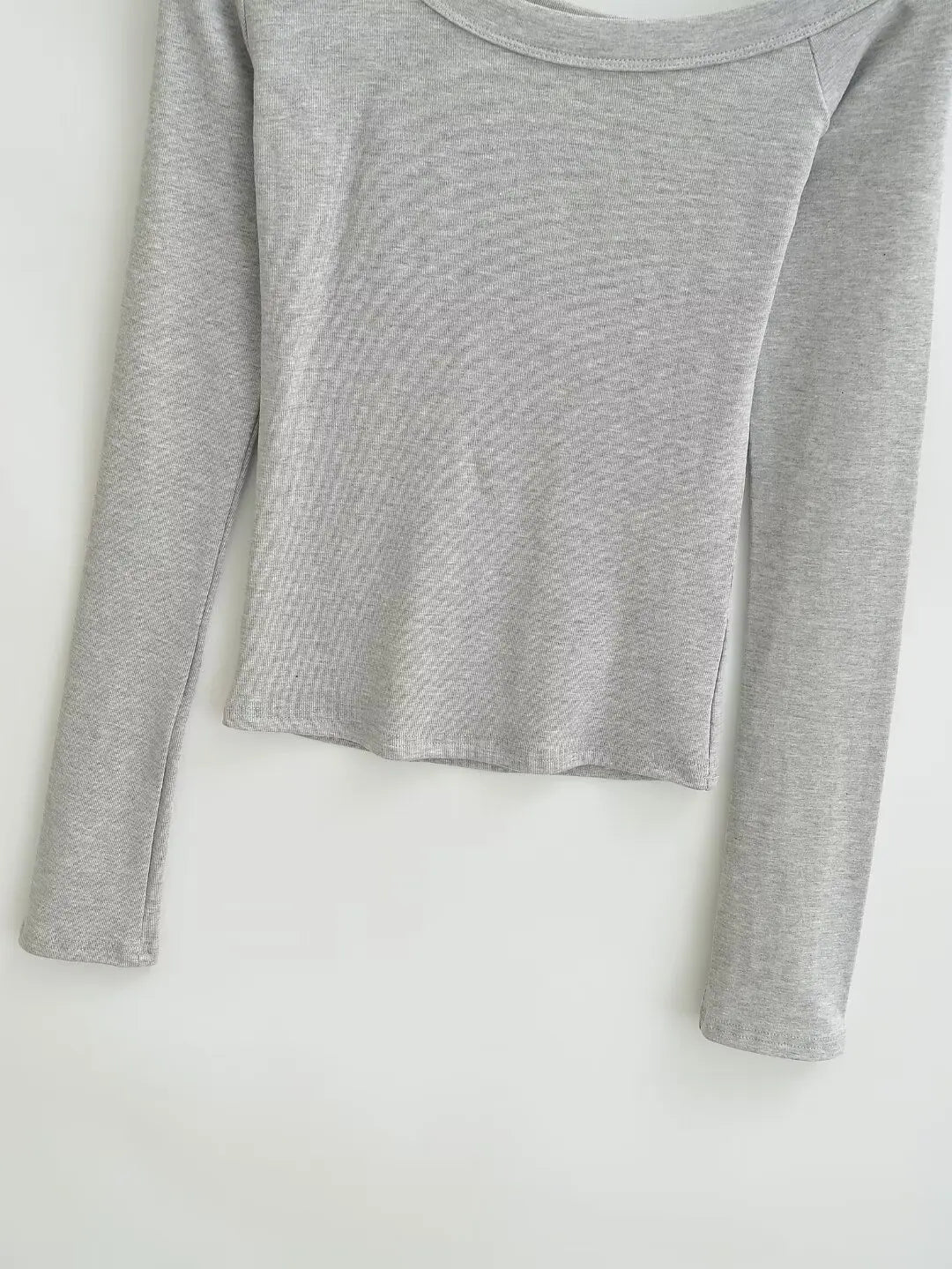 Women 2024 Summer New Fashion Asymmetric Shoulder Long Sleeve Base Shirt Vintage Casual Chic Female Tee Shirt Tops Mujer