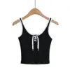 Women 2024 Summer New Fashion Strap Small Tank Tops Vintage Casual Female Camis Chic Tops