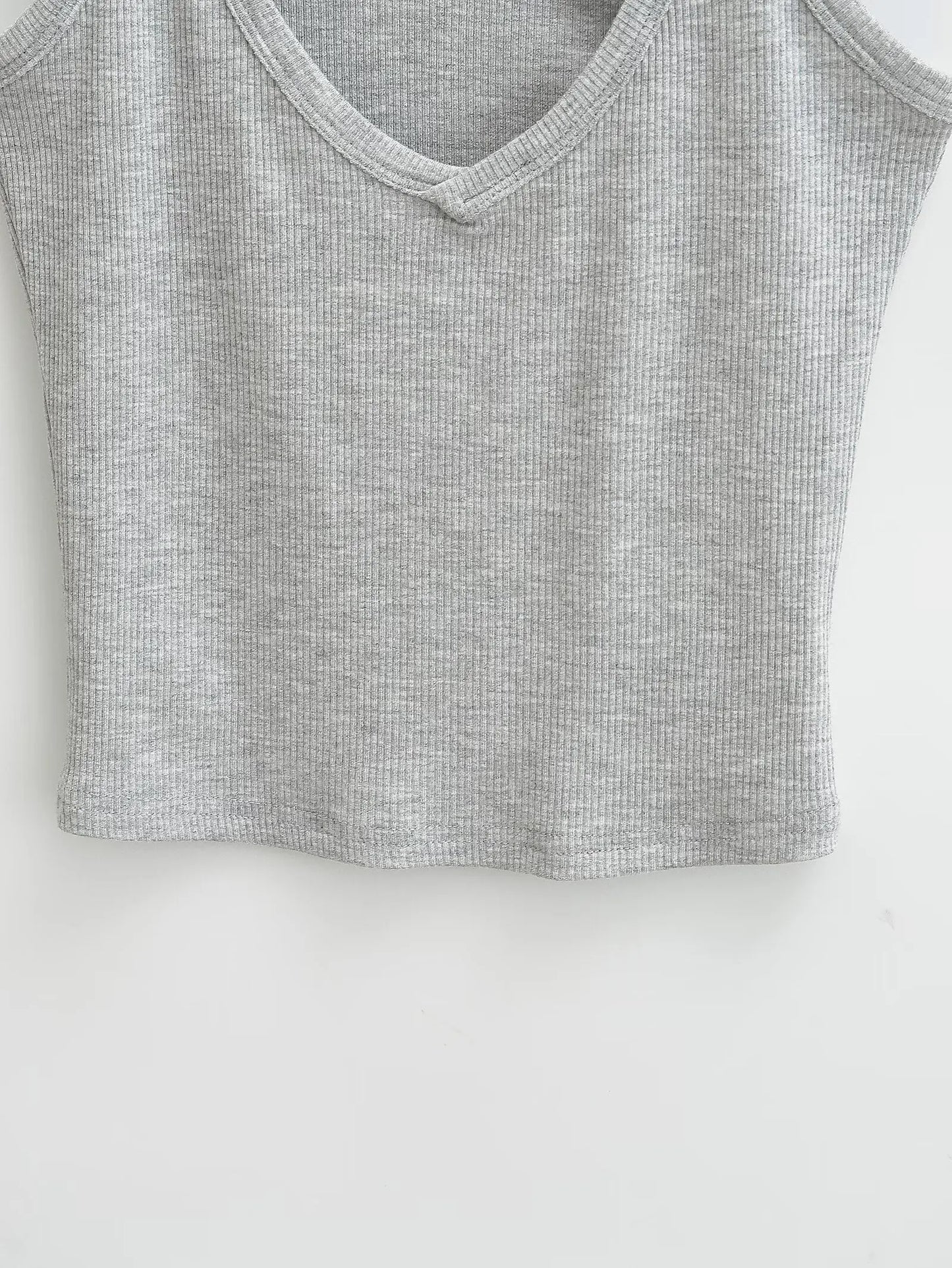 Women 2024 Summer New Fashion Deep V-Neck Small Tank Tops Vintage Slim-Fit Casual Female Camis Chic Tops