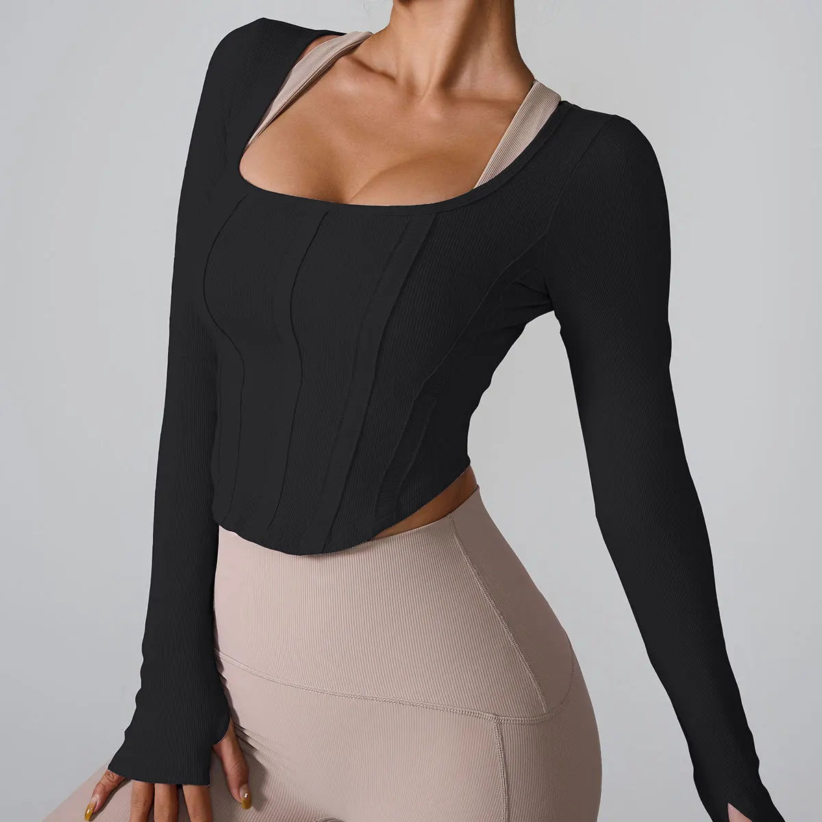 New Fashionable Women's Pullover Fitness Tops Running Long Sleeve Yoga Tops Quick Dry Running Yoga Tops