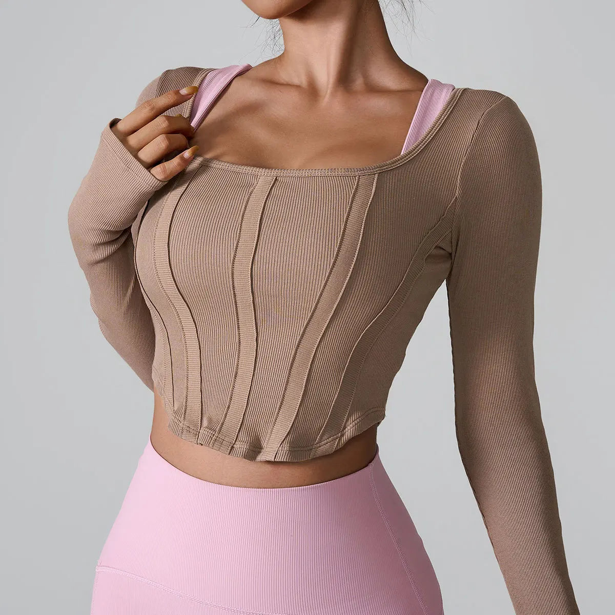 New Fashionable Women's Pullover Fitness Tops Running Long Sleeve Yoga Tops Quick Dry Running Yoga Tops