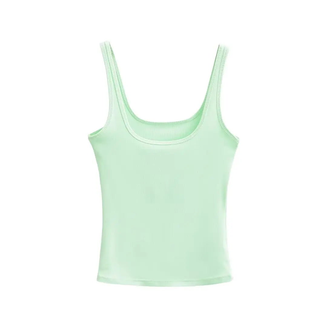 Women 2024 Summer New Fashion 2 Wear Neckline Sling Tank Tops Vintage Casual Female Camis Chic Tops