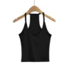 Women 2024 Summer New Fashion Deep V-Neck Small Tank Tops Vintage Slim-Fit Casual Female Camis Chic Tops