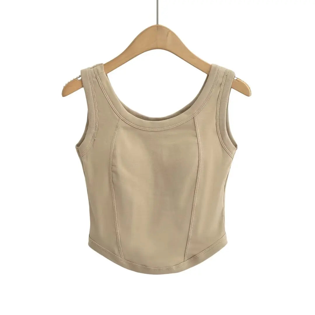 Women 2024 Summer New Fashion Fish Bones Tank Tops Vintage Slim-Fit Casual Female Camis Chic Tops