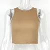 SBM New Solid Harajuku Korean Female Off Shoulder Knitted Khaki Summer Women Tops Tank Tops Sexy Crop Vest