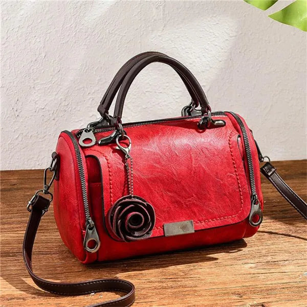 Fashion Women Shoulder Bag with Flower Pendant Ladies Totes Party Purse Boston Handbag Casual Female Messenger Crossbody Bags