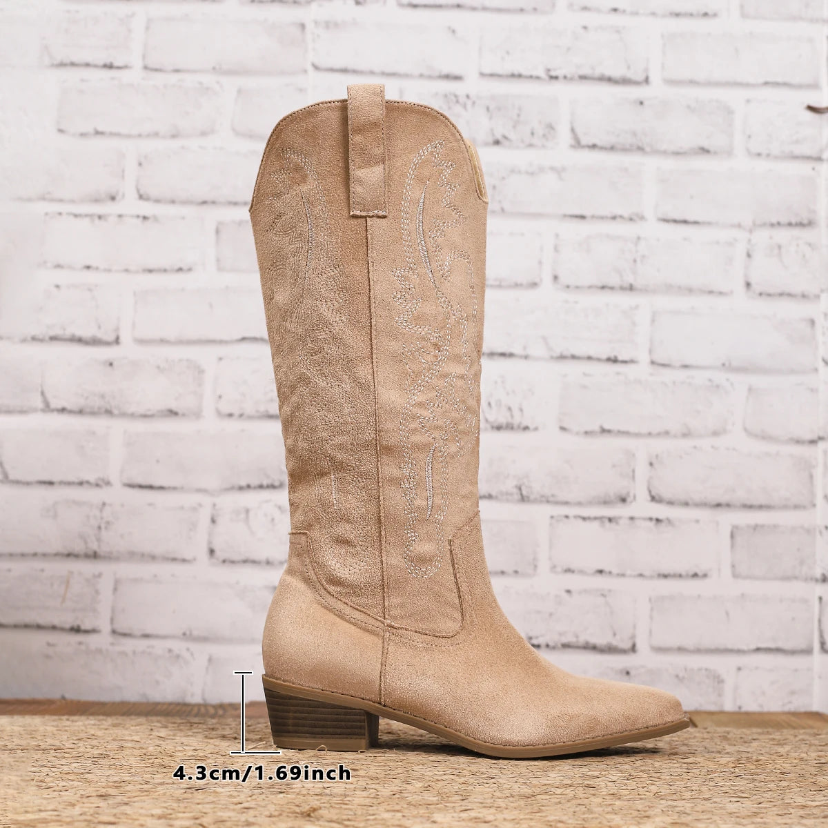 New Autumn and Winter Women's Knee-high Boots with Pointed Toe and Thick Heels, Retro Long Boots, Slip-on Boots