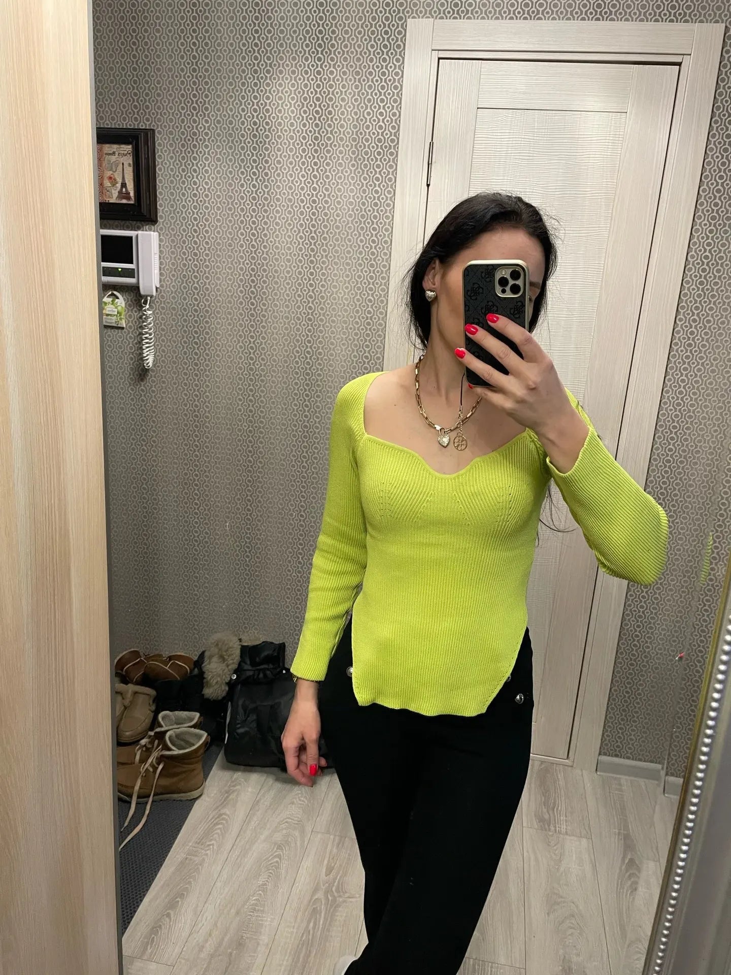 Women 2024 New Autumn Winter Knitwear Tops Elastic Square Neck Off-Shoulder Bottom Knit Slim Long Sleeve Pullover Sweater