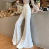 New China Spring and autumn new big horn bell bottoms high waist sagging feeling women leisure sports pants