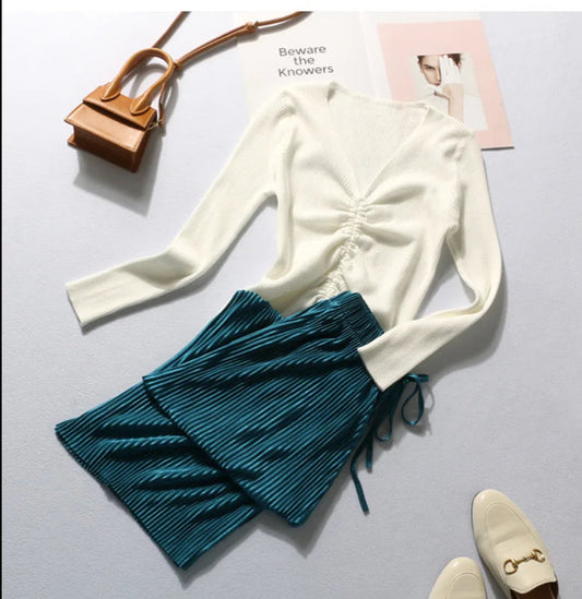 2025 Women Fashion Summer Wide Leg Pants Pleated Ice Silk Trousers Elastic Waist Loose Casual Pants  Y2k Pants Д