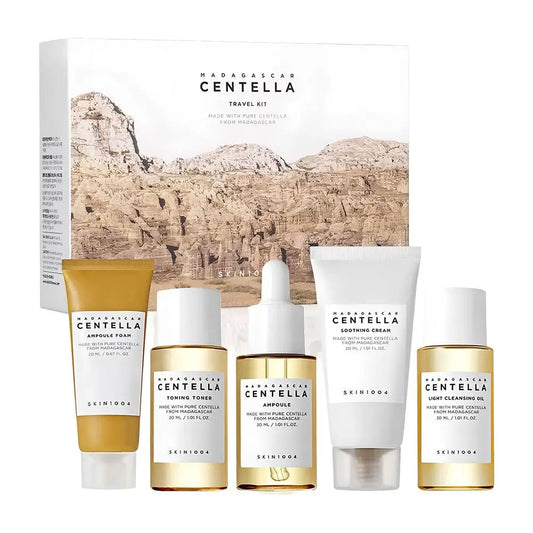 SKIN1004 Centella Asiatica Skin Care Set Moisturizing Toner & Cleanser & Ampoule Soothing Cream & Essence Toner & Essential Oil
