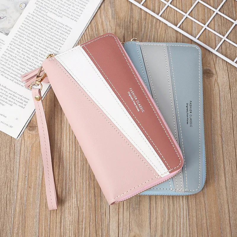 New Long Women Wallets Fashion Long Clutch Female Wallet Card Holder PU Leather Women's Zipper Purses Bag Pocket Handbag