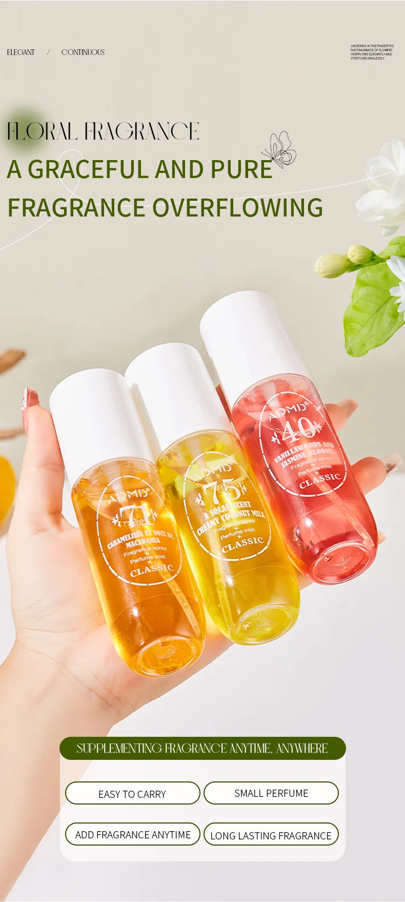 Brazilian digital perfume body long-lasting fragrance alcohol-free fresh aromatic fragrance suitable for men and women parties