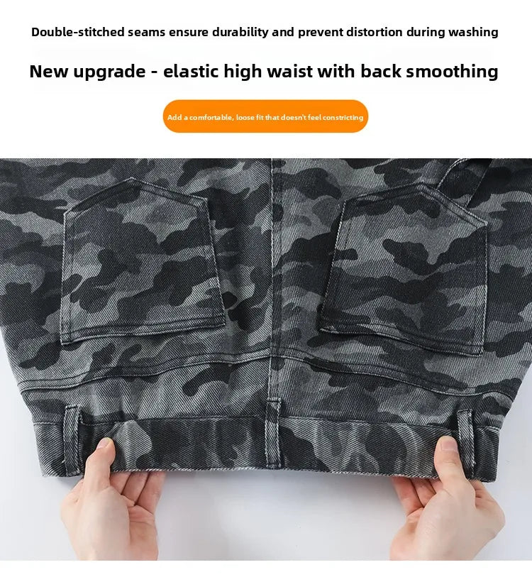 women's Denim Pants Old Washed Jeans Straight Casual Loose Wide Leg Trousers work pants New Fashion Female Clothing high waisted