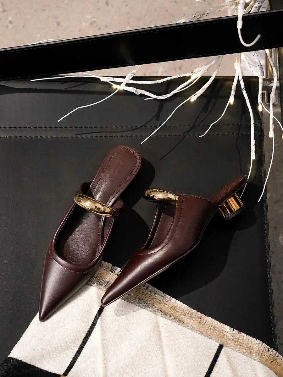 Black High-heeled Shoes for Women 2024 New Style Toe Sandals with Pointed Tips Womens Shoes Sandals Zapatos De Mujer