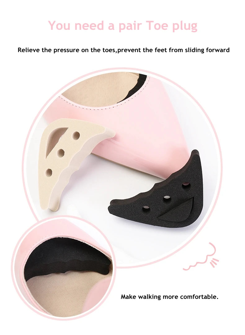 Women High Heel Half Forefoot Insert Toe Plug Cushion Pain Relief Protector Big Shoes Toe Front Filler Adjustment 1 Pair