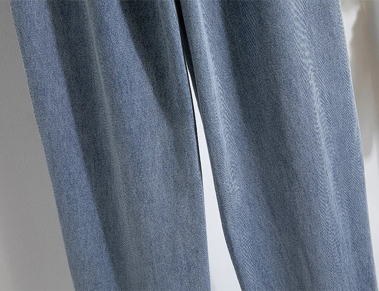 Plus Size Jeans For Women 2025 Autumn New Arrival High Elastic Waist Harem Denim Pants Korean Style Fashion Blue Jeans Woman