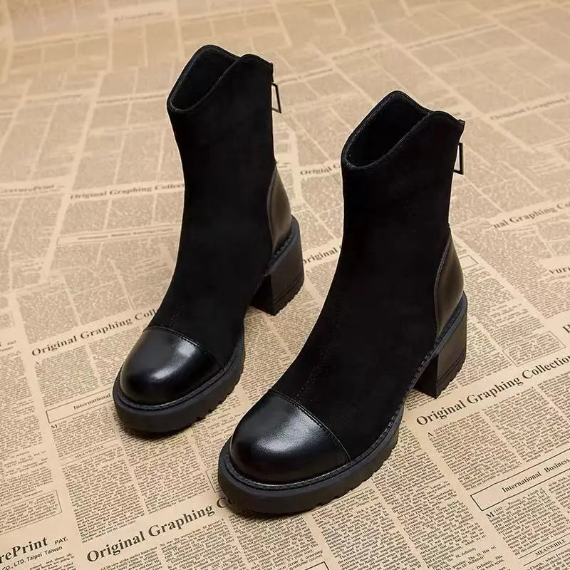 High Heels Ankle Boots for Women's Heeled Suede Designer Shoes 2025 Pumps Walking Winter Boots New Trend Fashion Mujer De Botas