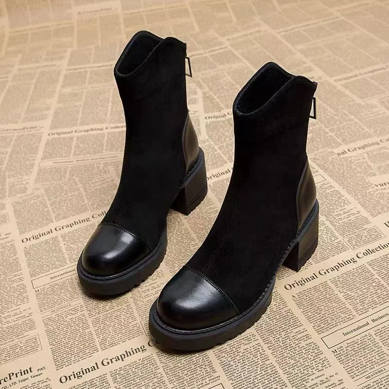 High Heels Ankle Boots for Women's Heeled Suede Designer Shoes 2025 Pumps Walking Winter Boots New Trend Fashion Mujer De Botas