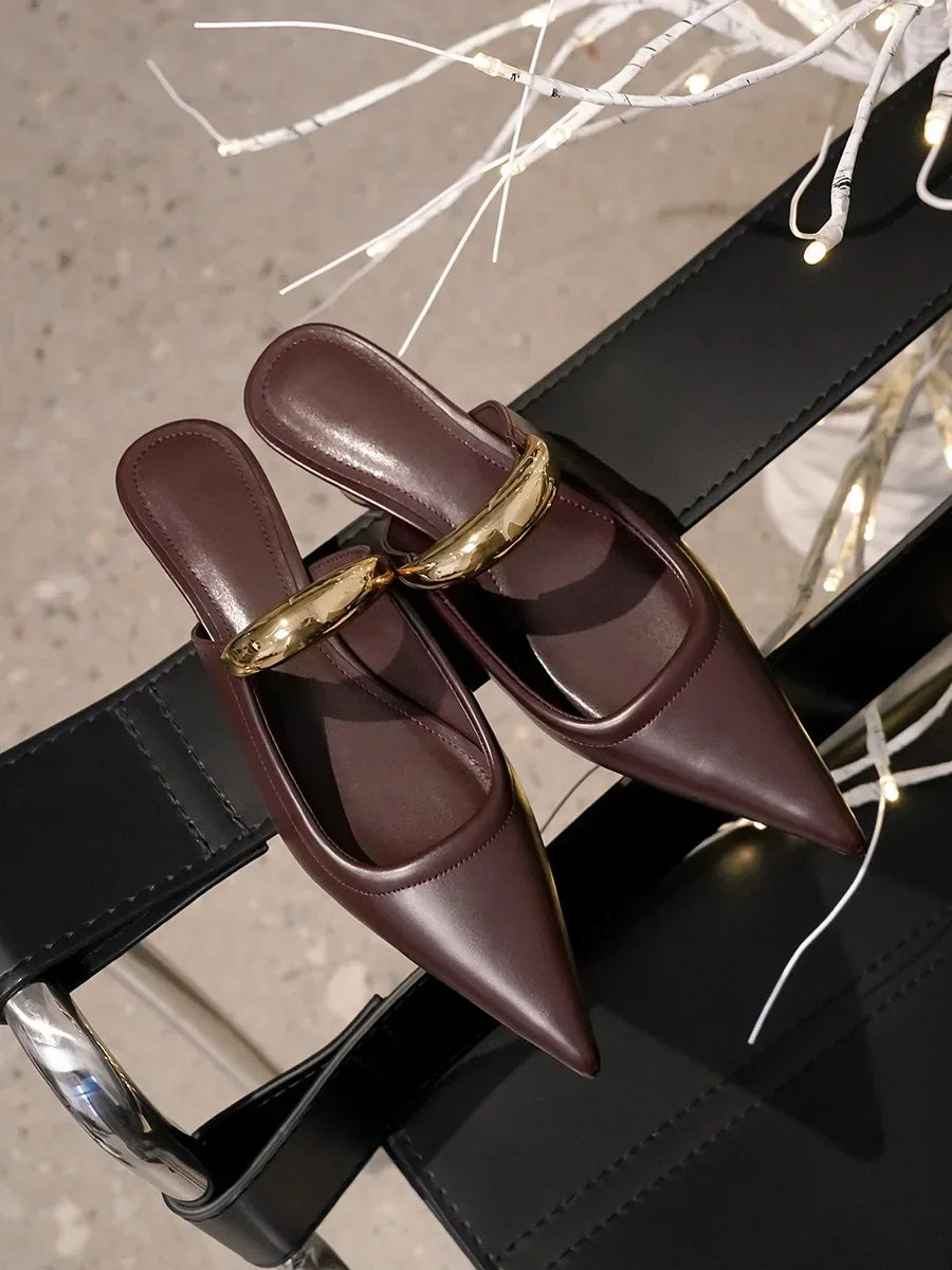 Black High-heeled Shoes for Women 2024 New Style Toe Sandals with Pointed Tips Womens Shoes Sandals Zapatos De Mujer