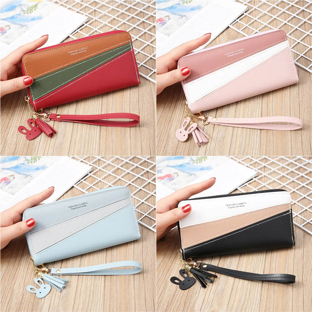 New Long Women Wallets Fashion Long Clutch Female Wallet Card Holder PU Leather Women's Zipper Purses Bag Pocket Handbag
