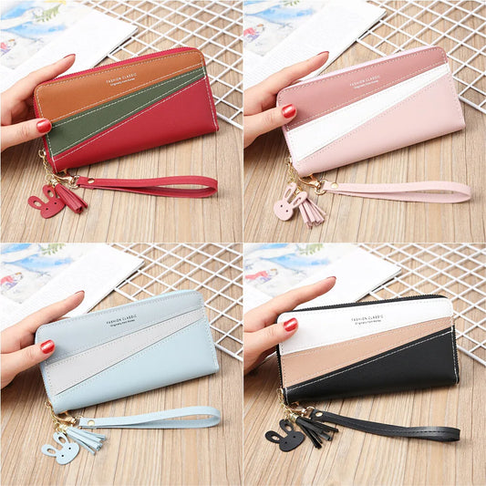 New Long Women Wallets Fashion Long Clutch Female Wallet Card Holder PU Leather Women's Zipper Purses Bag Pocket Handbag