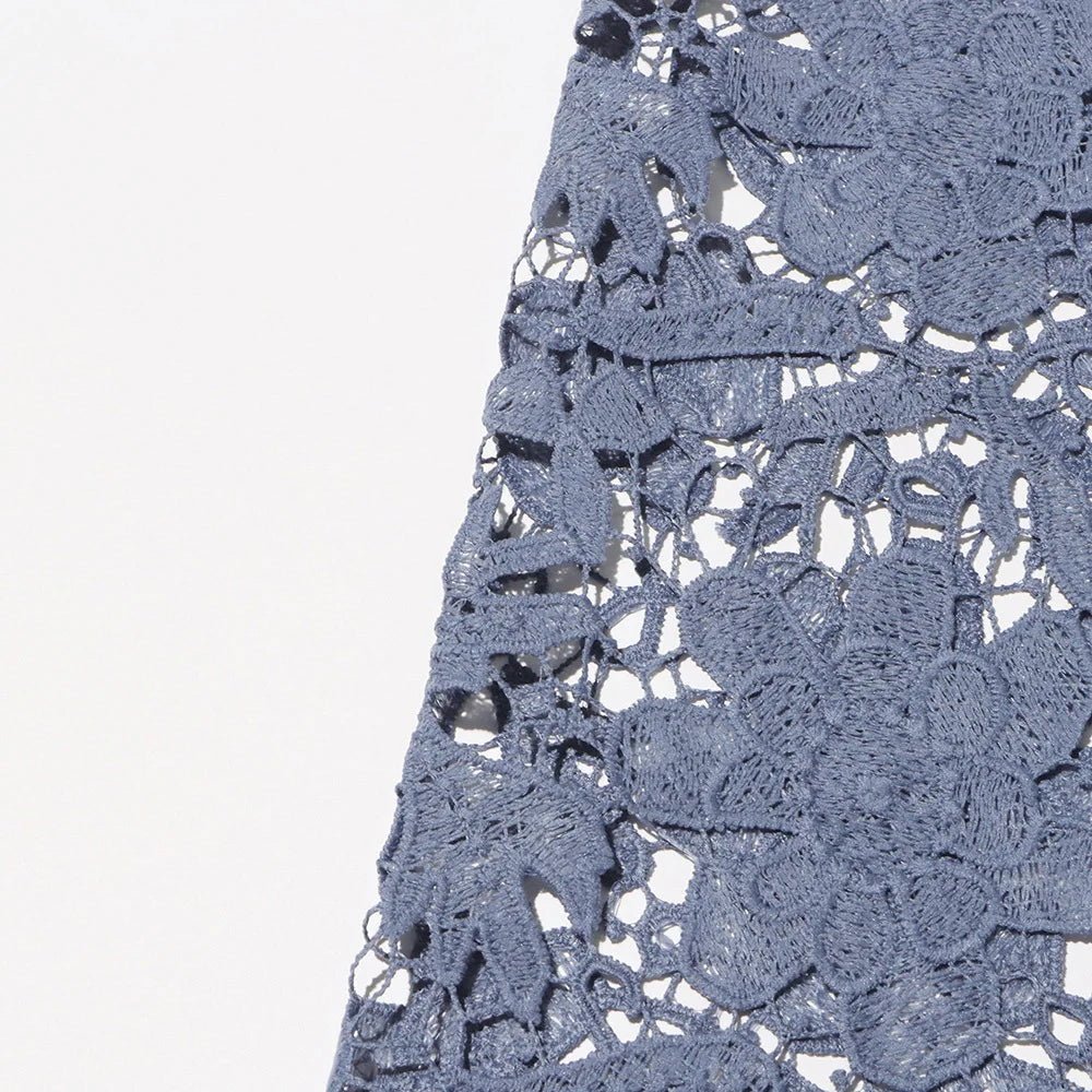 TWOTWINSTYLE Hollow Out Spliced Diamonds Loose Denim Pant For Women High Waist Patchwork Lace Casual Jeans Female Fashion Style