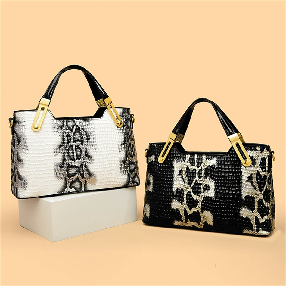Fashion Trend Noble Women Handbag Python Pattern Luxury Ladies Party Handbag and Purse Elegant Wedding Party Casual Tote 2024