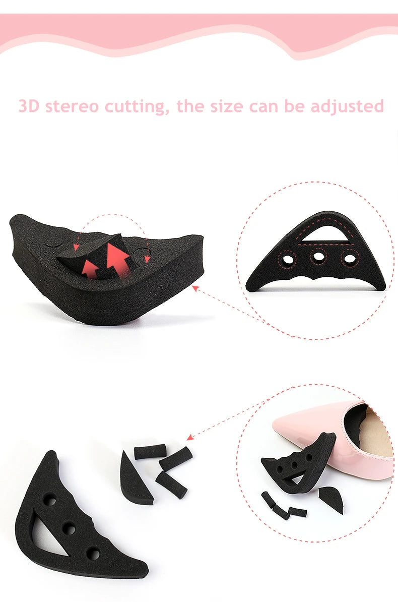 Women High Heel Half Forefoot Insert Toe Plug Cushion Pain Relief Protector Big Shoes Toe Front Filler Adjustment 1 Pair
