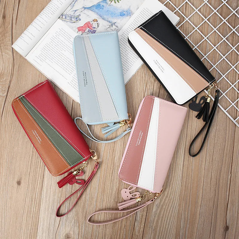 New Long Women Wallets Fashion Long Clutch Female Wallet Card Holder PU Leather Women's Zipper Purses Bag Pocket Handbag
