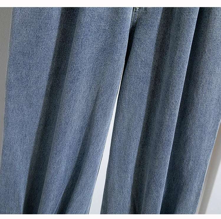 Plus Size Jeans For Women 2025 Autumn New Arrival High Elastic Waist Harem Denim Pants Korean Style Fashion Blue Jeans Woman