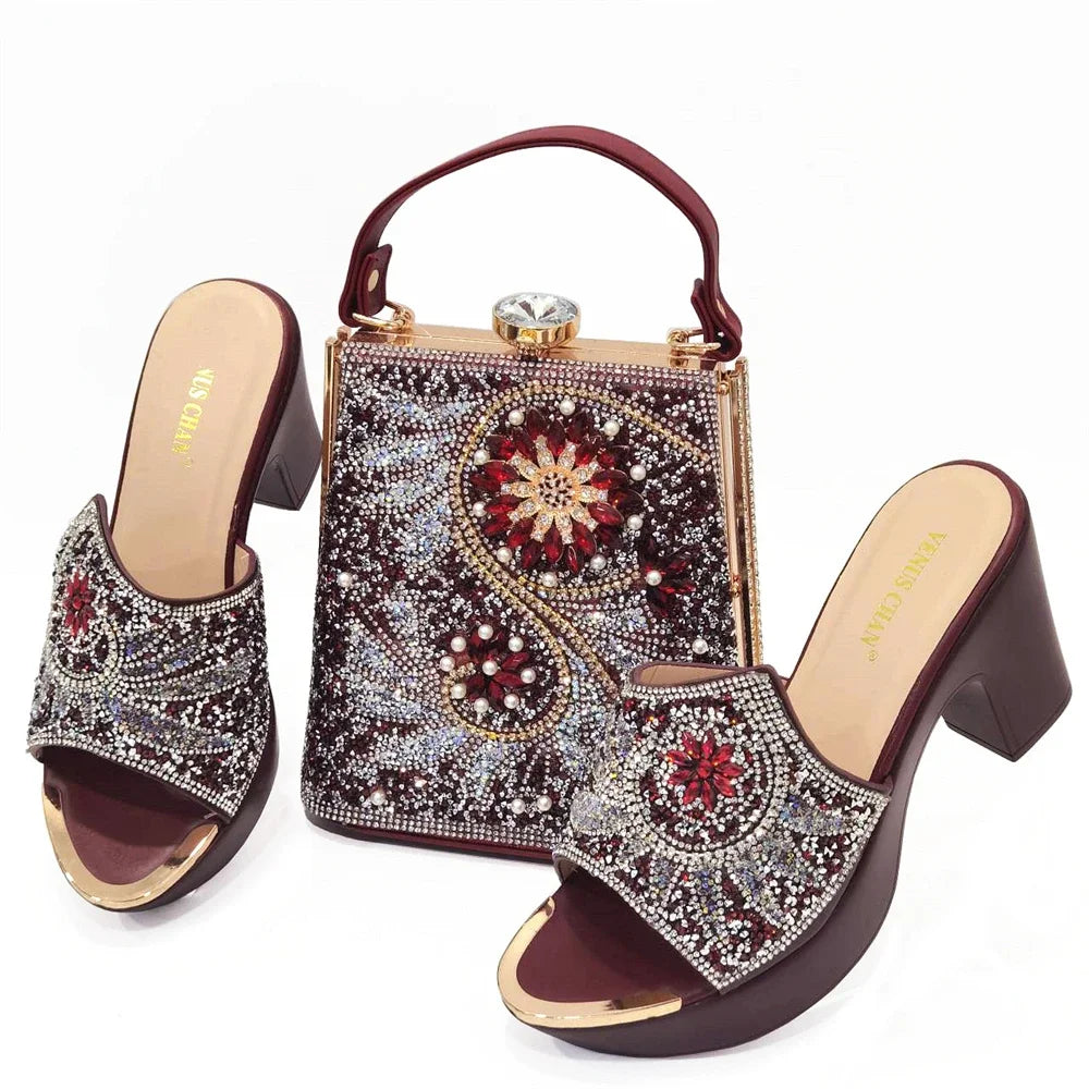 Elegant Ladies Handbags Royal Wedding Party Shoes And Bags Work Shoes Lightweight Comfortable Casual Shoes With Bag