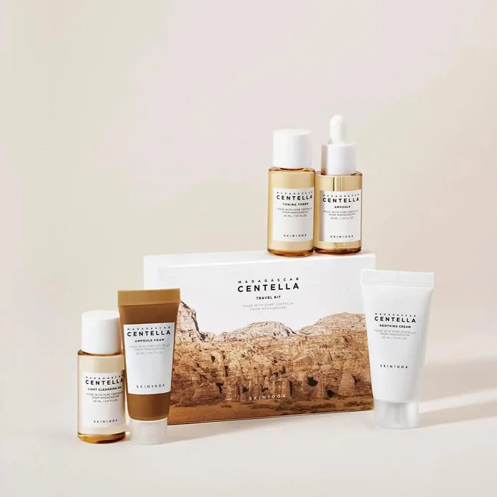 SKIN1004 Centella Asiatica Skin Care Set Moisturizing Toner & Cleanser & Ampoule Soothing Cream & Essence Toner & Essential Oil