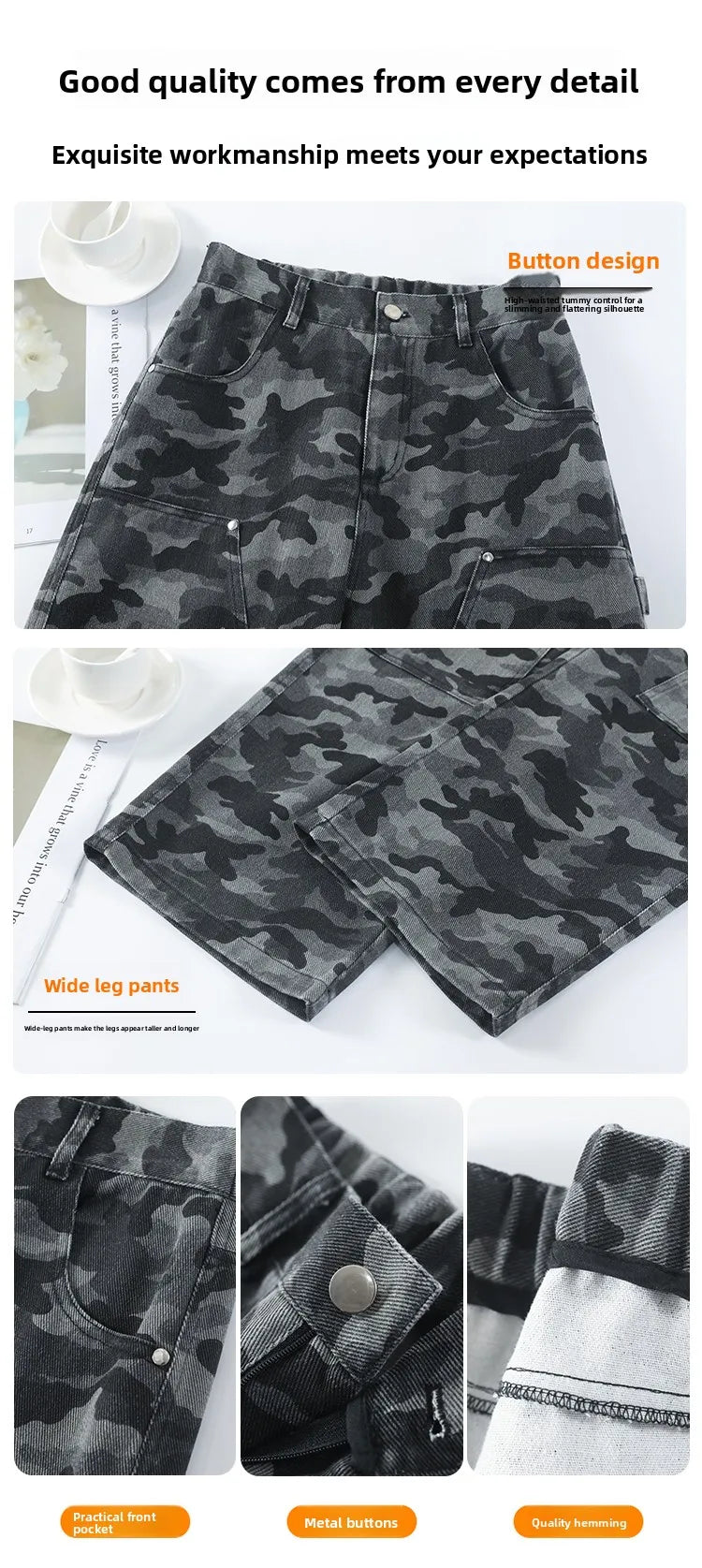 women's Denim Pants Old Washed Jeans Straight Casual Loose Wide Leg Trousers work pants New Fashion Female Clothing high waisted