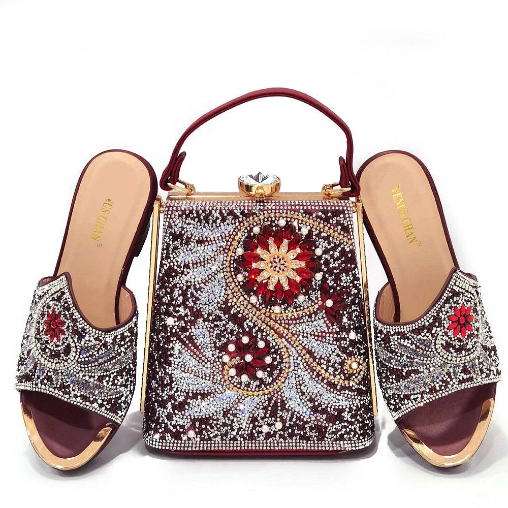 Elegant Ladies Handbags Royal Wedding Party Shoes And Bags Work Shoes Lightweight Comfortable Casual Shoes With Bag