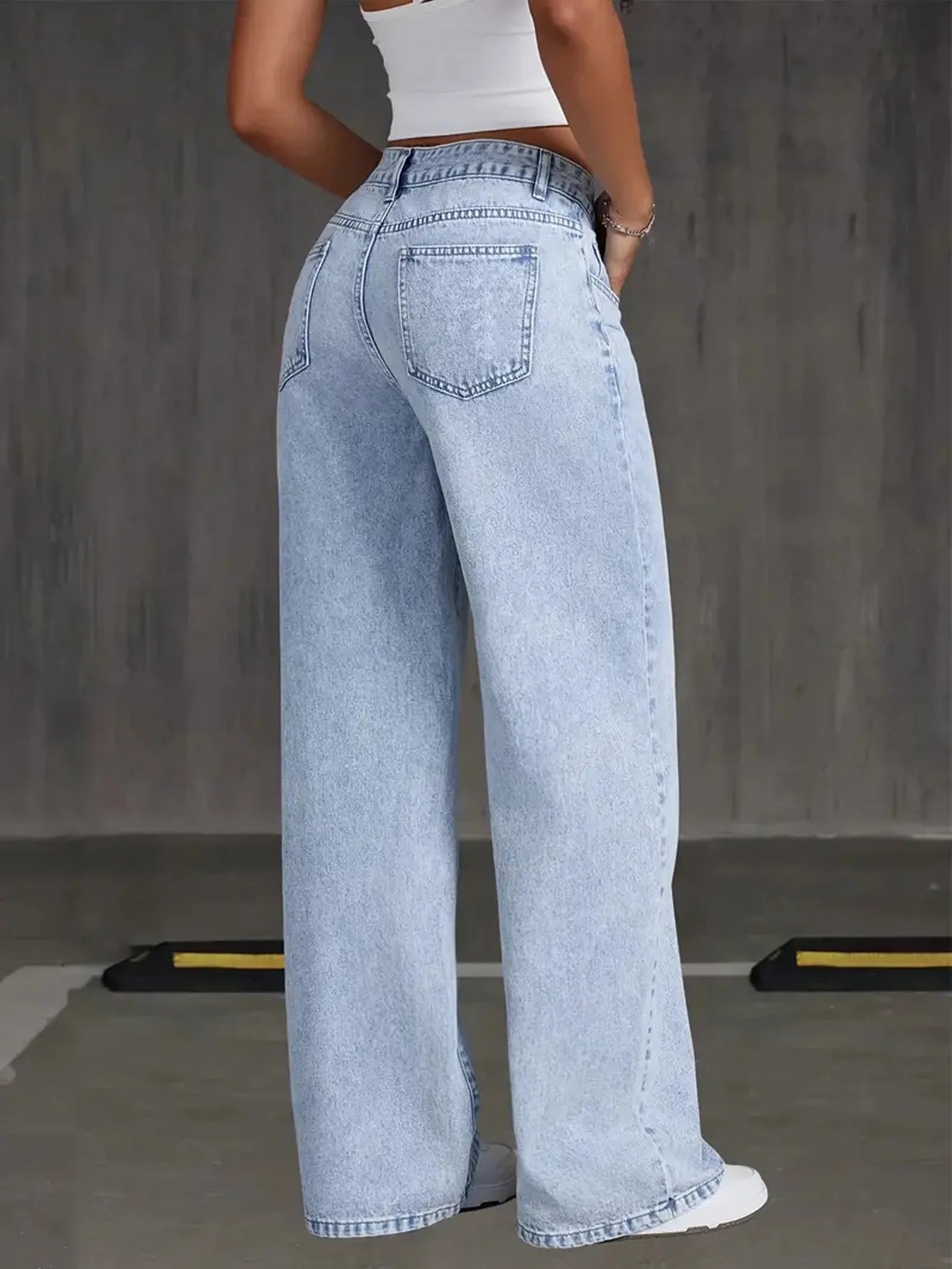 Women's Denim Wide-leg Pants Are Stylish, Simple, Slim, And Versatile With Multi-craft Design. Wide-leg Jeans Are New In Spring