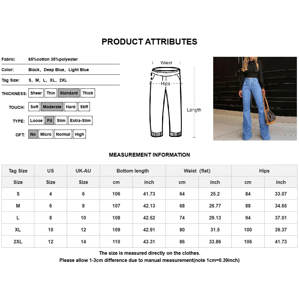 Women Denim Pants Fashion Korean Wide Leg Pants High Waist Slim Jeans Female Clothing Office Lady High Street Long Trousers