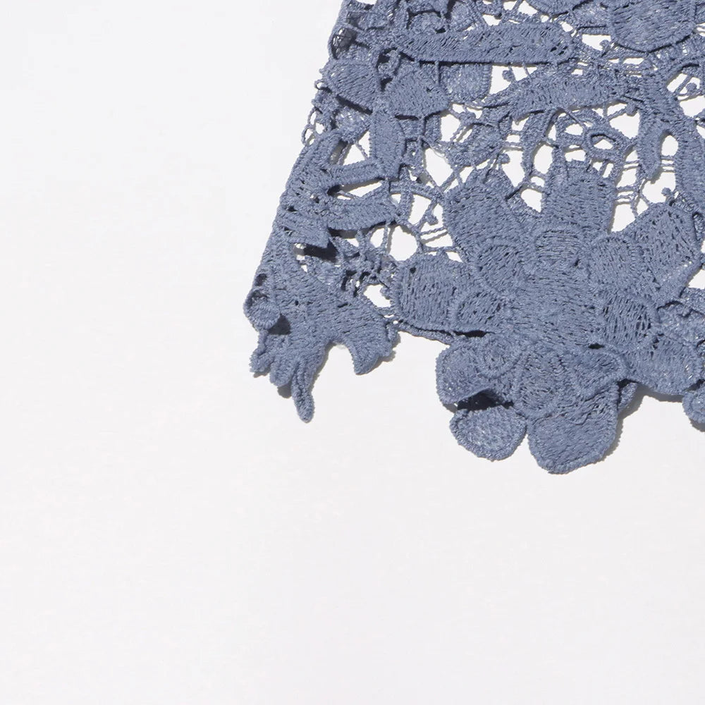 TWOTWINSTYLE Hollow Out Spliced Diamonds Loose Denim Pant For Women High Waist Patchwork Lace Casual Jeans Female Fashion Style