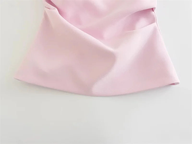 MUJER off Shoulder Crop Top Woman Ruched Backless Tube Top Women Summer Corset Top Female Sexy Tanks Camis Tops for Women 2025