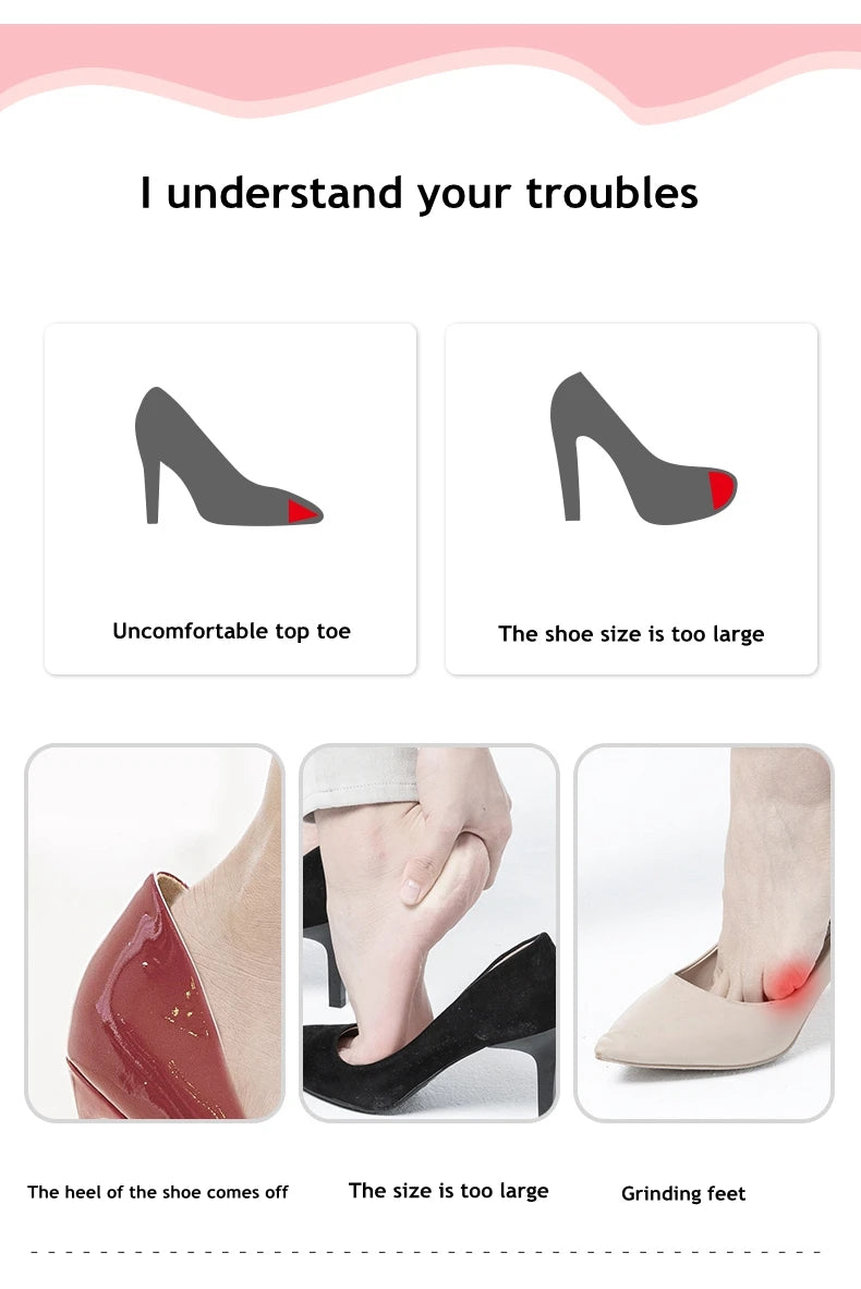 Women High Heel Half Forefoot Insert Toe Plug Cushion Pain Relief Protector Big Shoes Toe Front Filler Adjustment 1 Pair