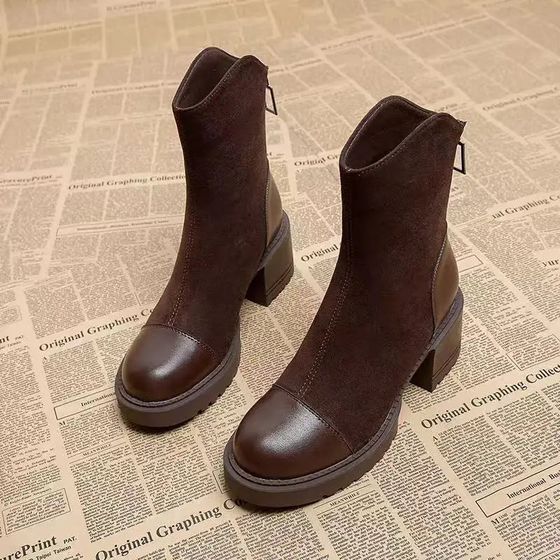 High Heels Ankle Boots for Women's Heeled Suede Designer Shoes 2025 Pumps Walking Winter Boots New Trend Fashion Mujer De Botas