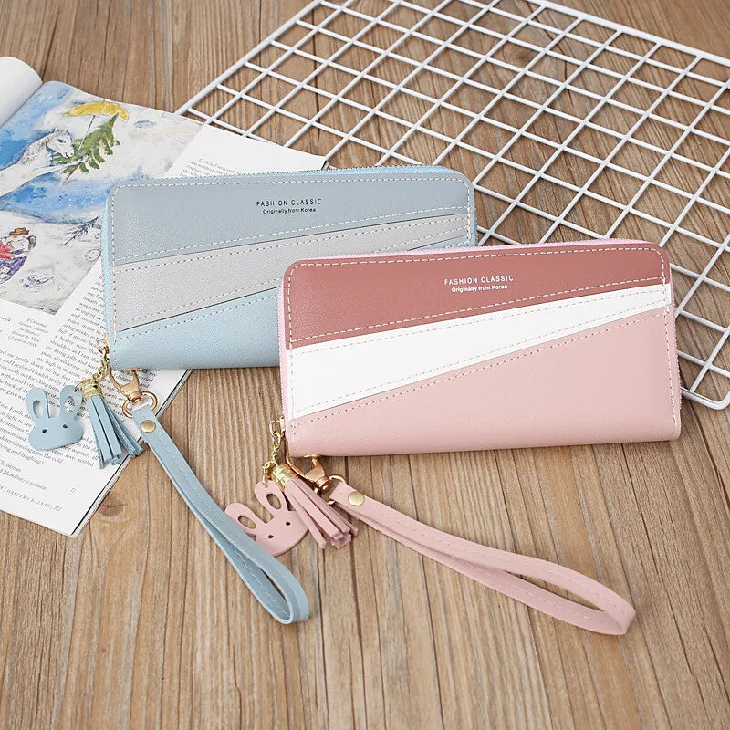 New Long Women Wallets Fashion Long Clutch Female Wallet Card Holder PU Leather Women's Zipper Purses Bag Pocket Handbag