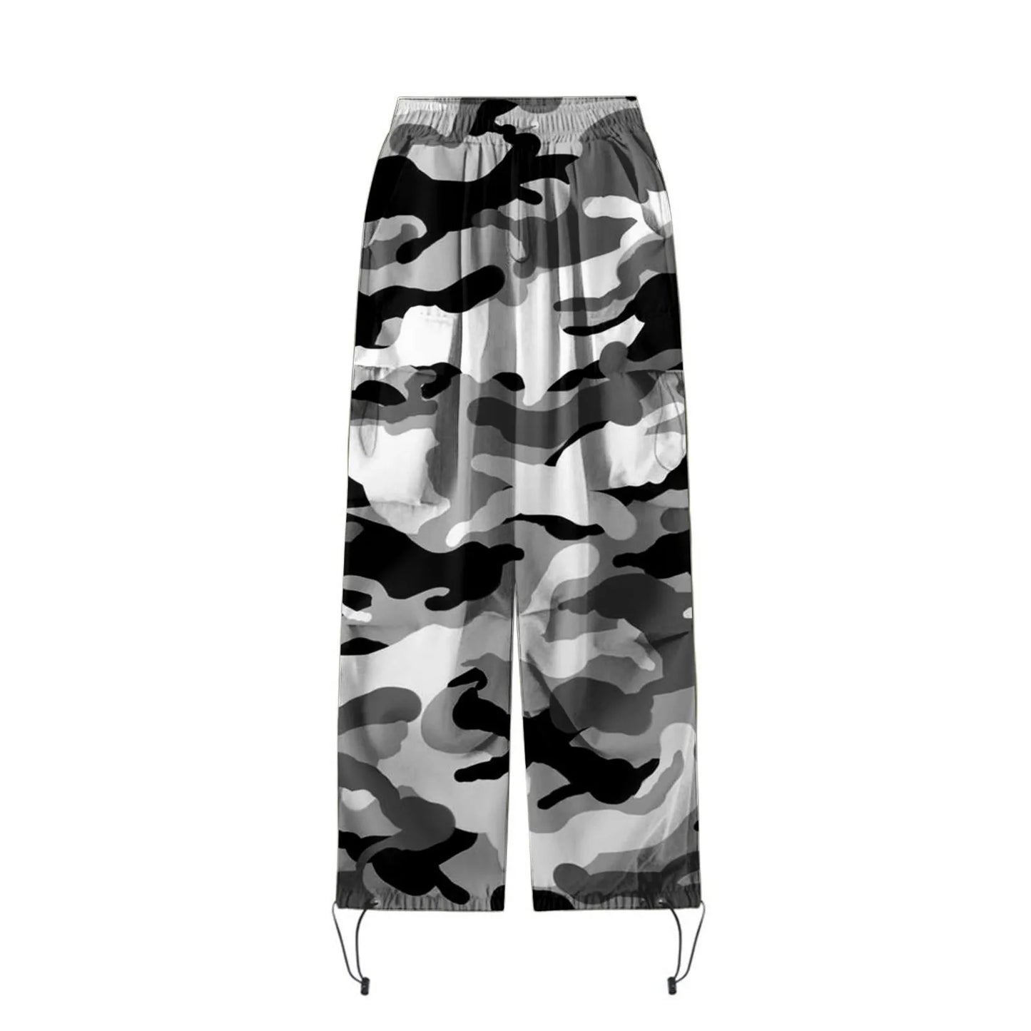 Women Camouflage Sweatpant Streetwear Harajuku Drawstring Elastic Waist Harem Pants Hip Hop Parachute Y2k Baggy Jogger Pants