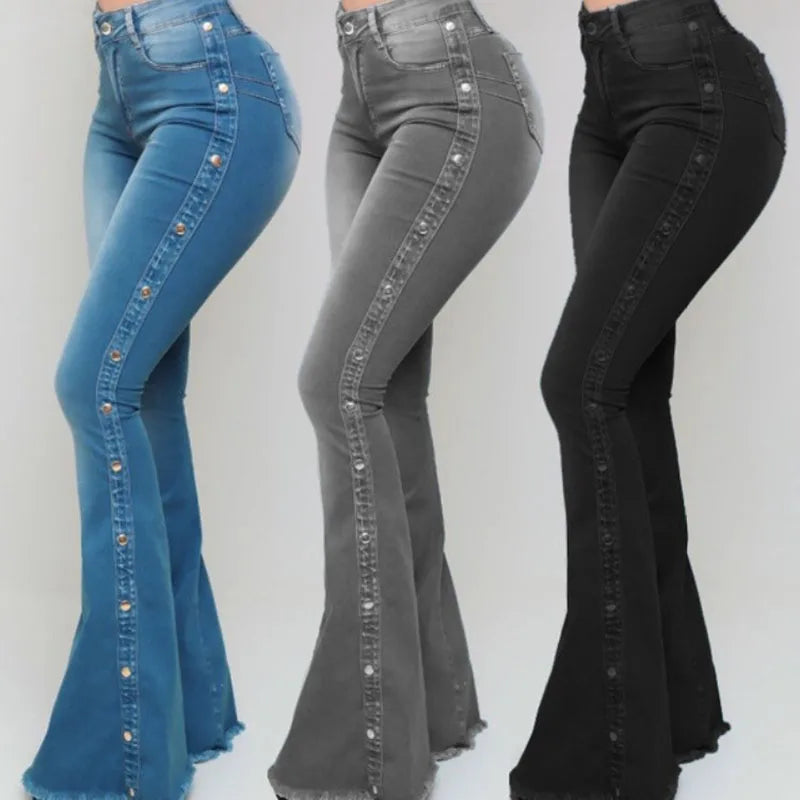 Women's Clothing New Jeans European American 2025 new popular high waisted elastic floor speaker jeans women long pants Jeans